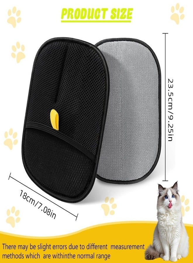 JOLYMIT Pet Hair Removal Gloves - Reusable Grooming Mitt for Furniture Carpet Car Seats - Gentle Massage Glove for Dogs & Cats - Eco-Friendly Fur Remover (Black) - Image 2